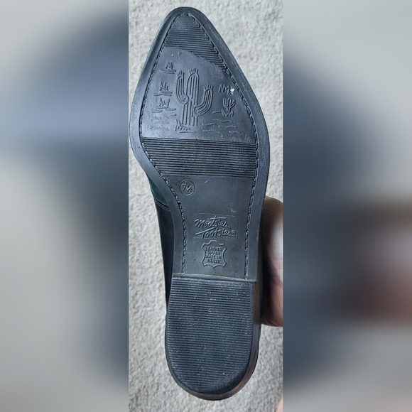 Vintage 80s 90s Mootsies Tootsies Cowboy Leather Boots Black & Green Sz 7.5 - Picture 7 of 9